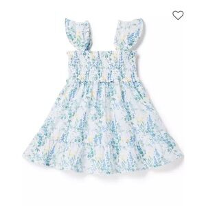 Janie and Jack Emily Floral Smocked Dress - Blue and Yellow